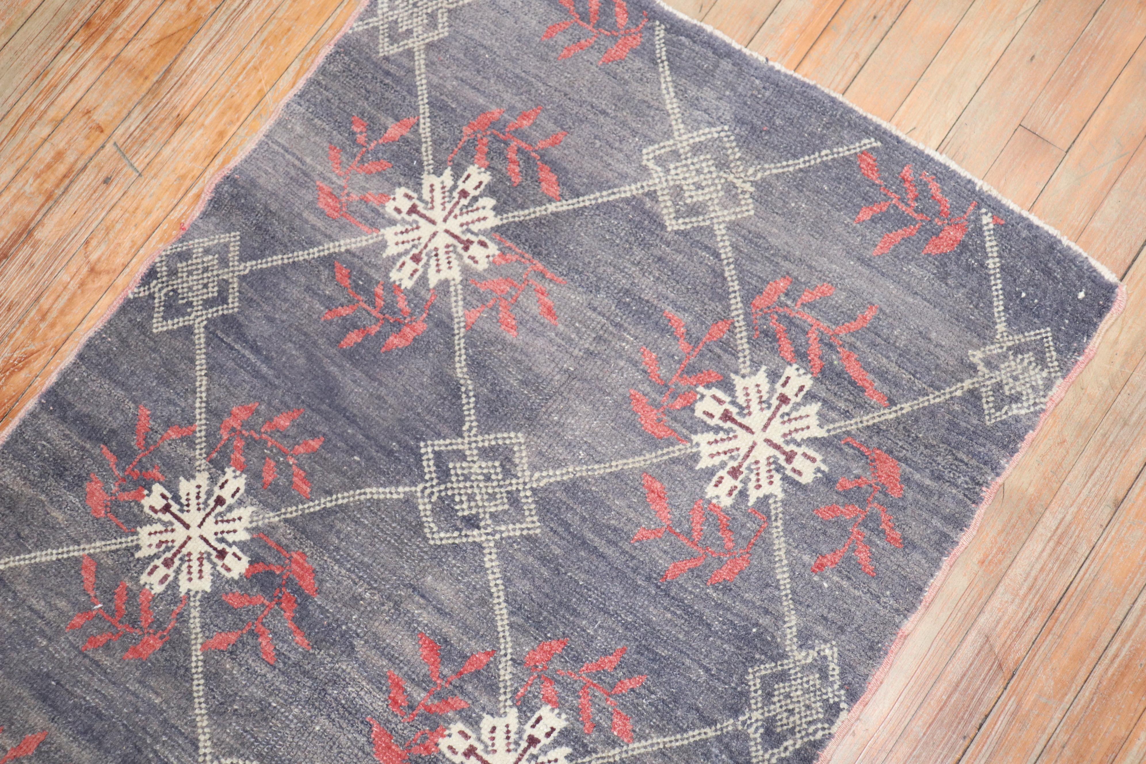 Zabihi Collection Vintage Turkish Konya Small Rug For Sale 1
