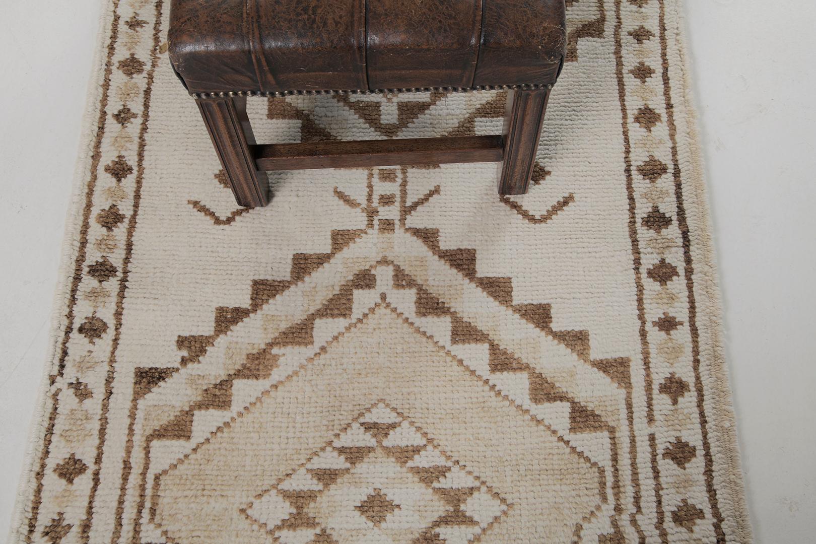 Wool Vintage Turkish Kurdish Runner For Sale