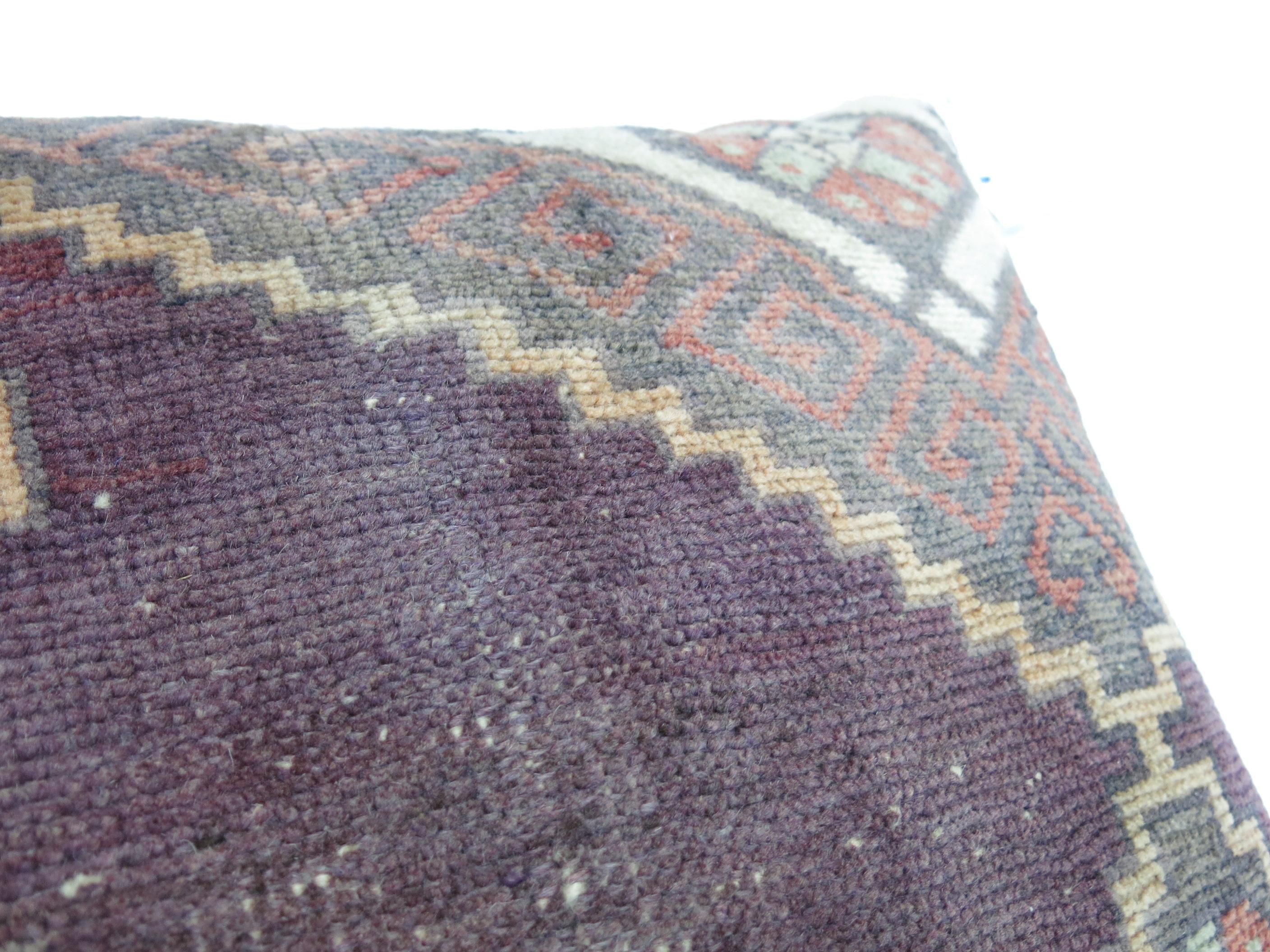 Oushak Vintage Turkish Lavender Rug Pillow
