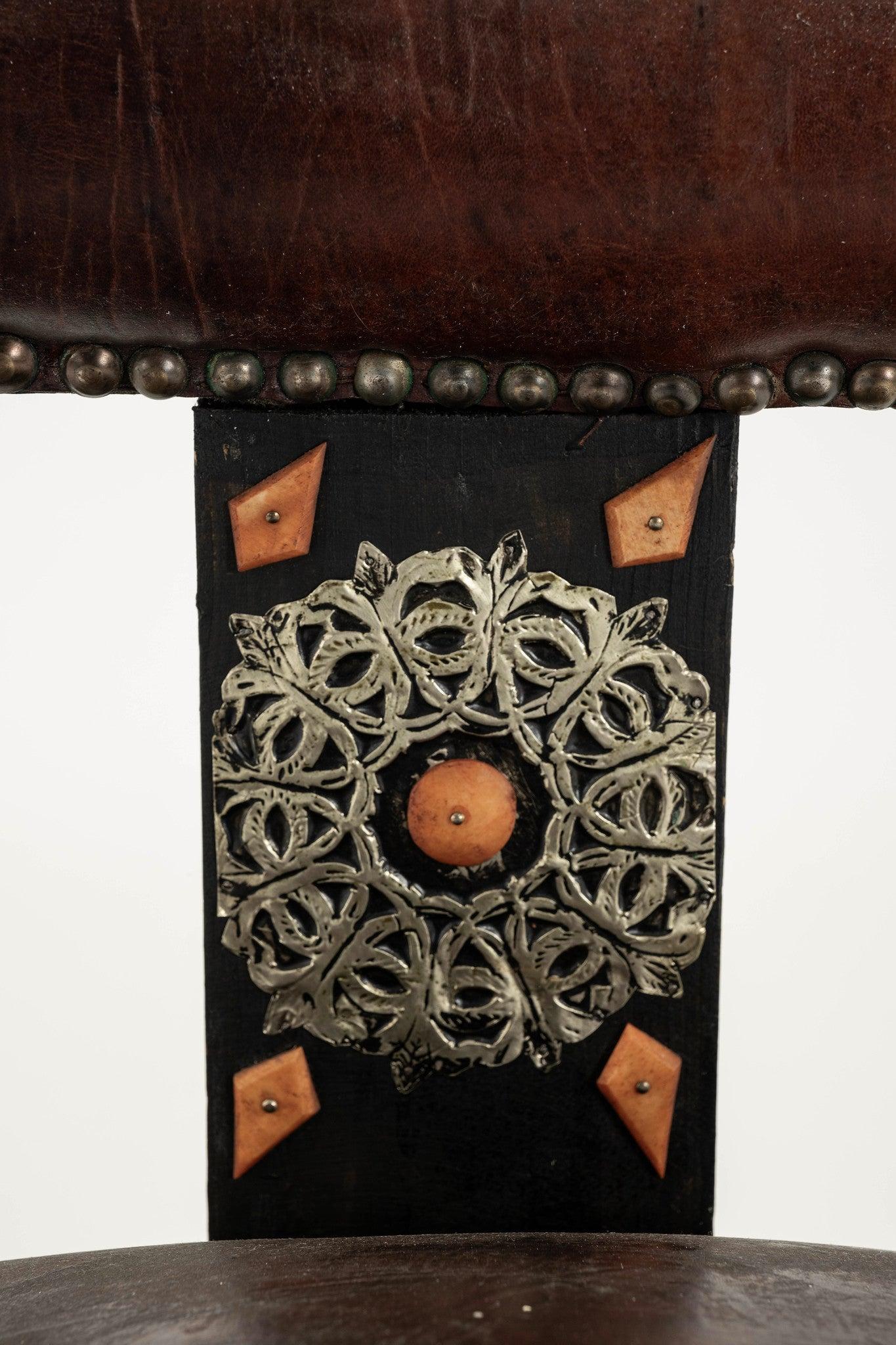 Vintage Turkish Leather Chair For Sale 4