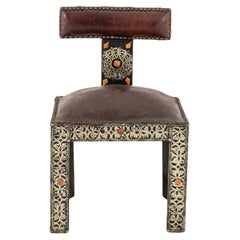 Silla turca vintage de cuero