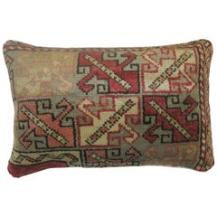 Vintage Turkish Lumbar Rug Pillow