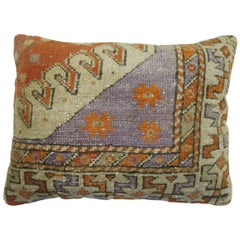 Vintage Turkish Lumbar Rug Pillow