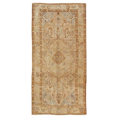 Vintage Turkish Medallion Gallery Runner in Warm Golden Brown Tones