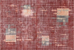 Vintage Türkisch Mid-Century-Modern Teppich - 6'9" x 9'10"