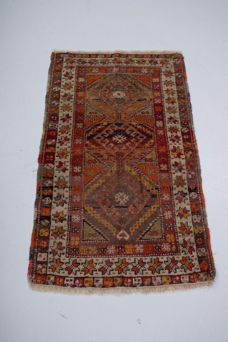 Vintage Turkish Mini Rug at 1stDibs