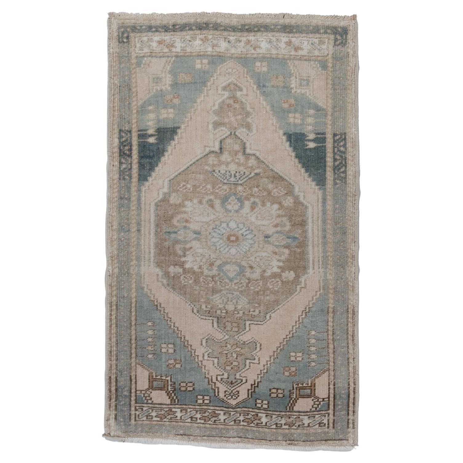 Vintage Turkish Mini Rug at 1stDibs