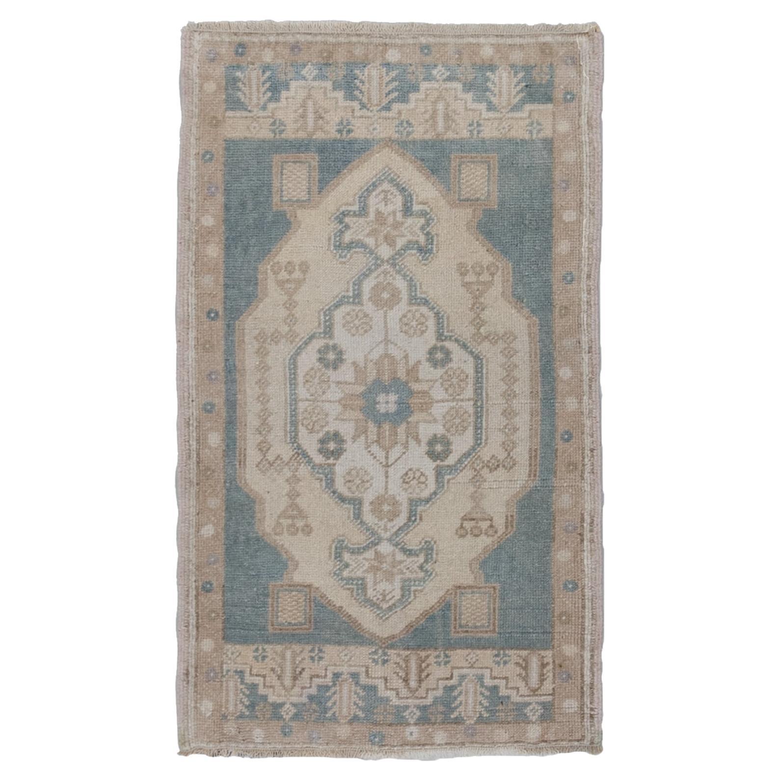 Vintage Turkish Mini Rug at 1stDibs