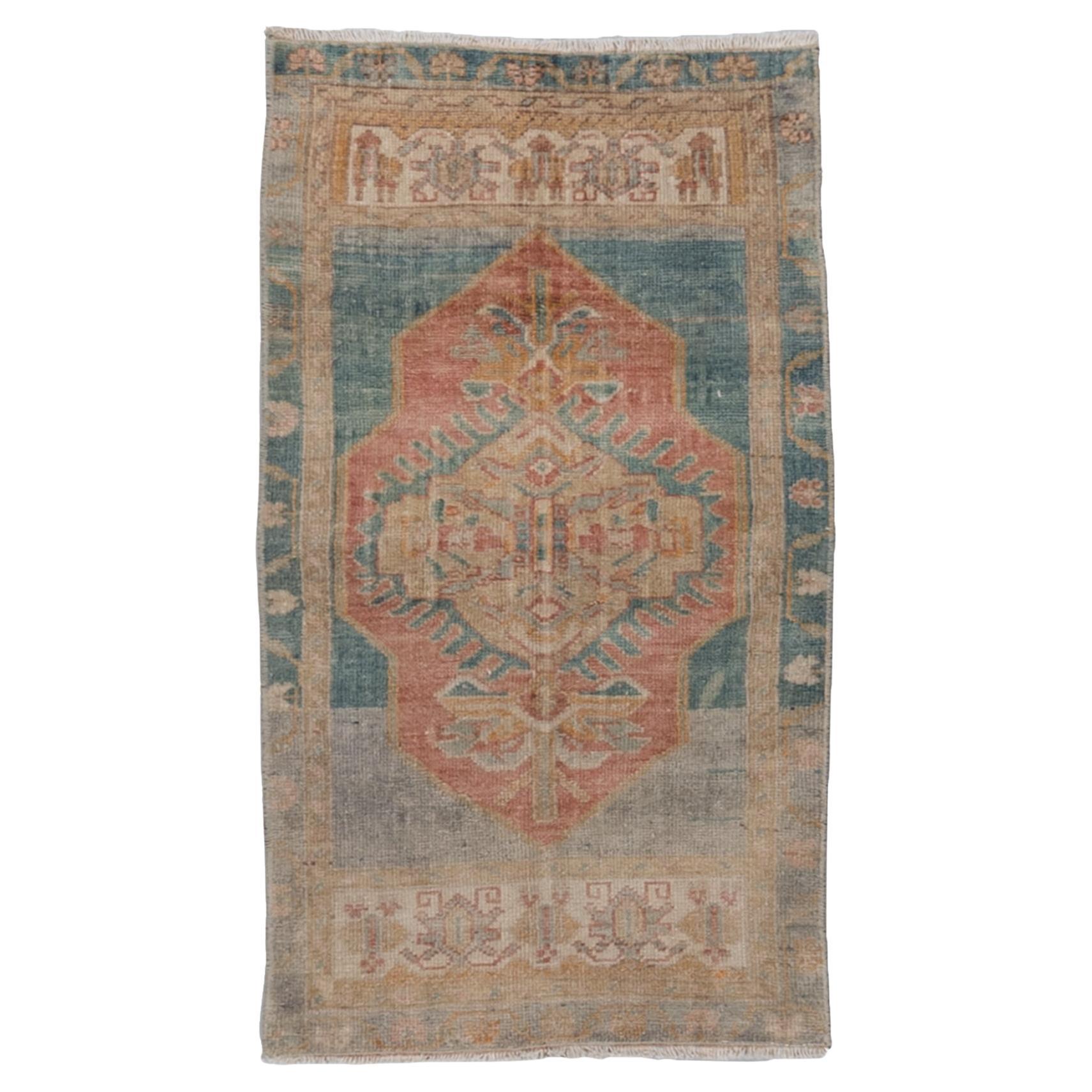 Vintage Turkish Mini Rug at 1stDibs