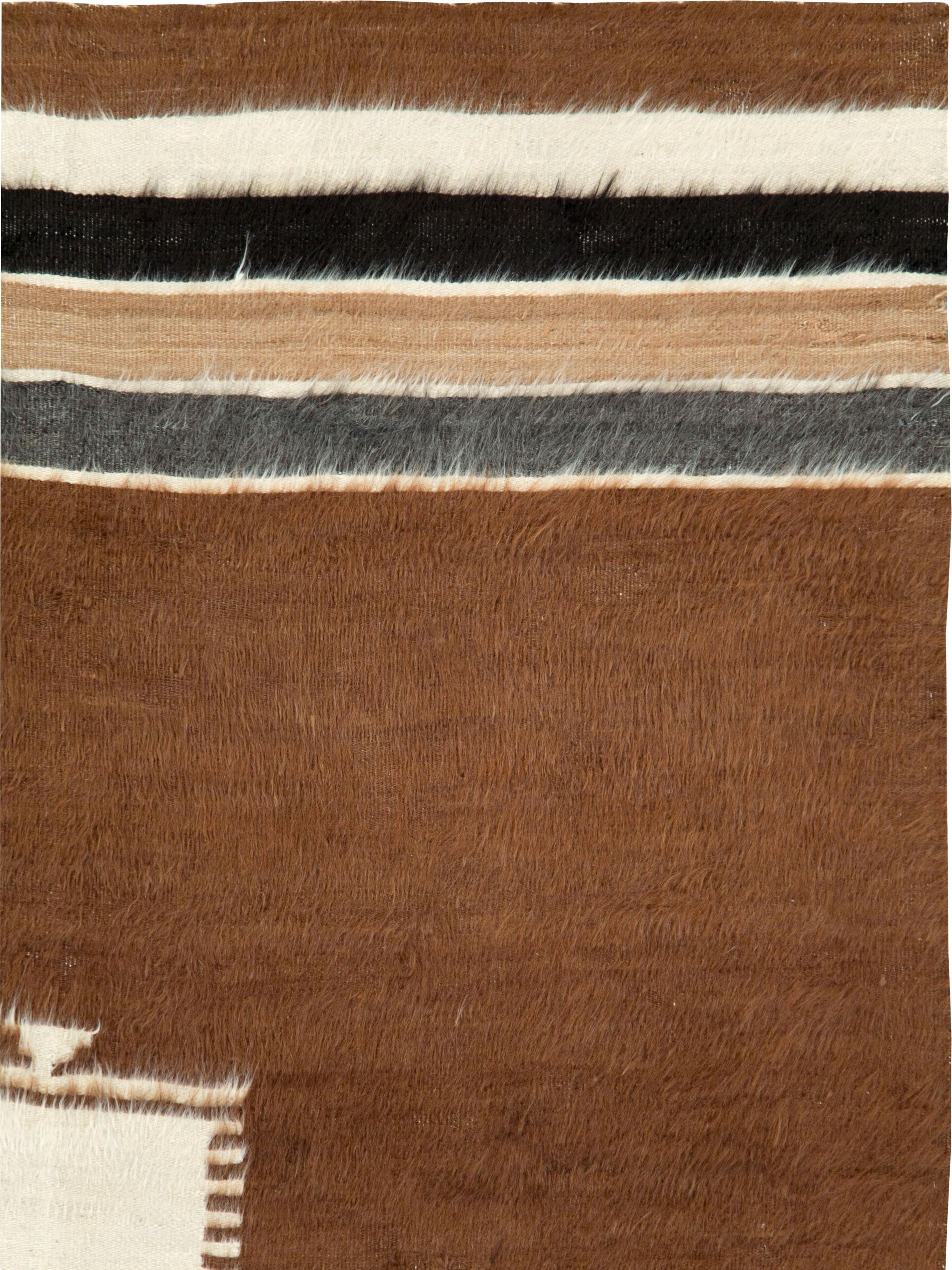 A vintage Turkish Mohair rug from the mid-20th century.