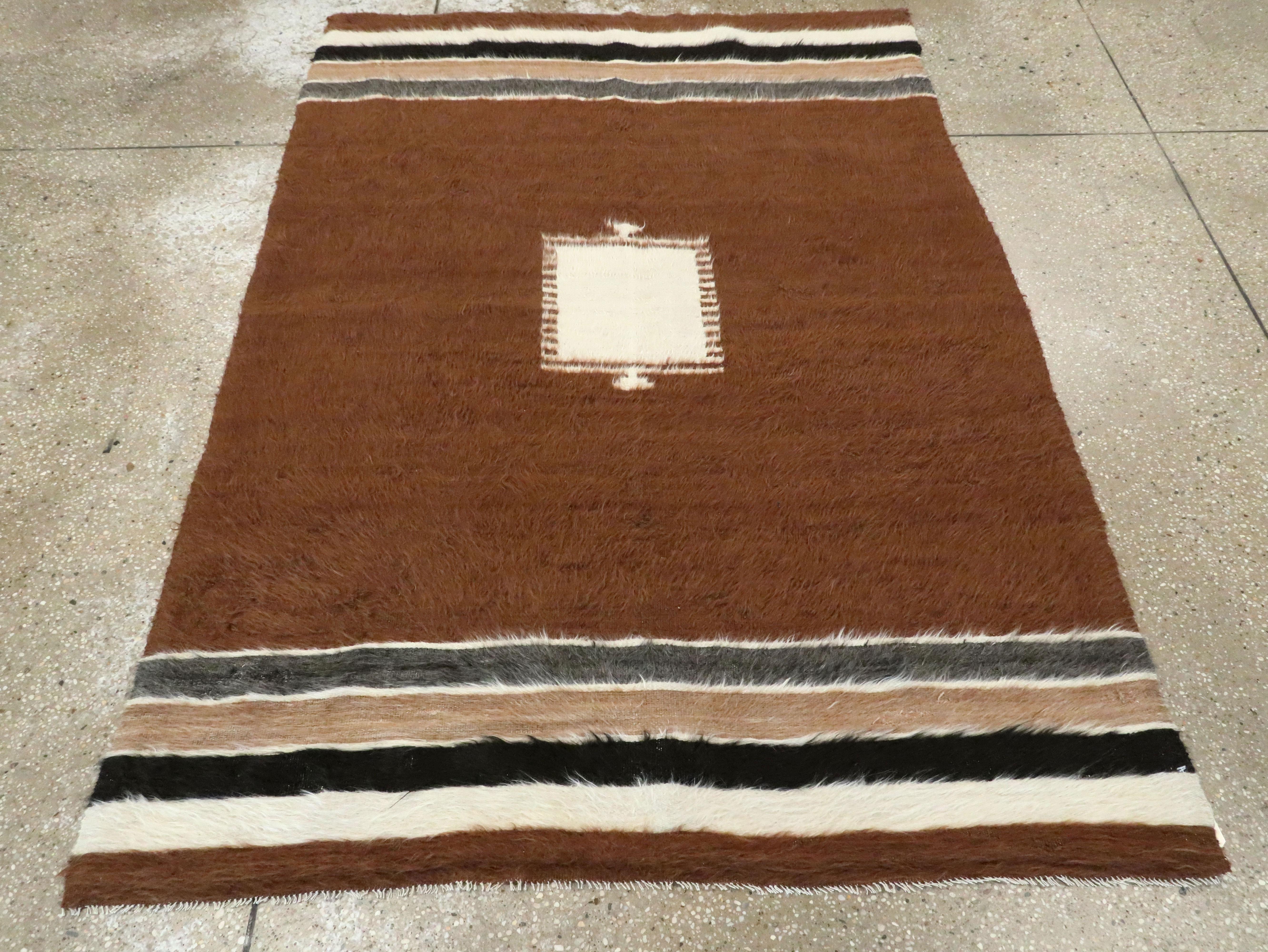 Hand-Knotted Vintage Turkish Mohair Rug