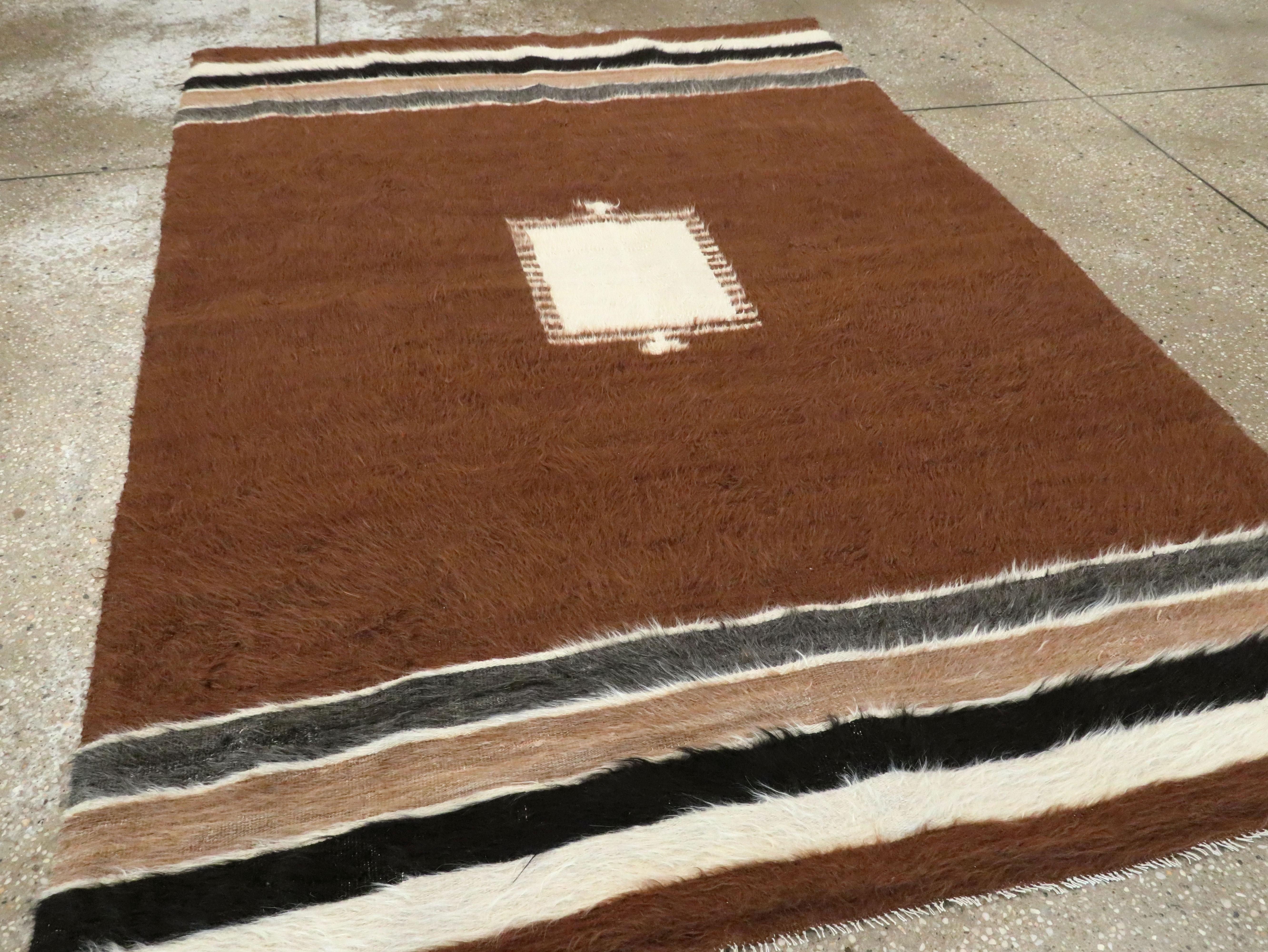 Vintage Turkish Mohair Rug In Excellent Condition In New York, NY