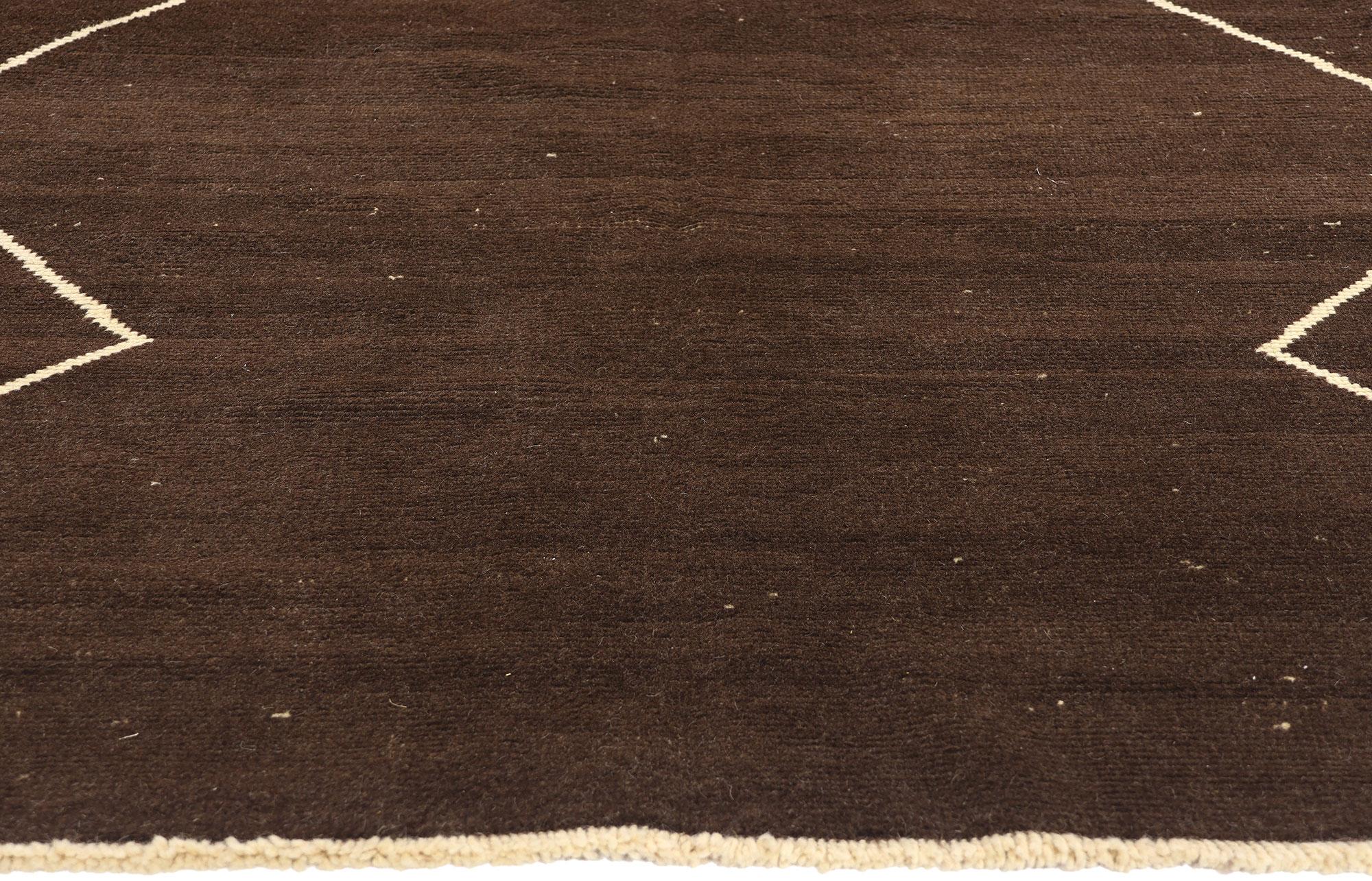 Turc Tapis marocain turc vintage brun foncé en vente
