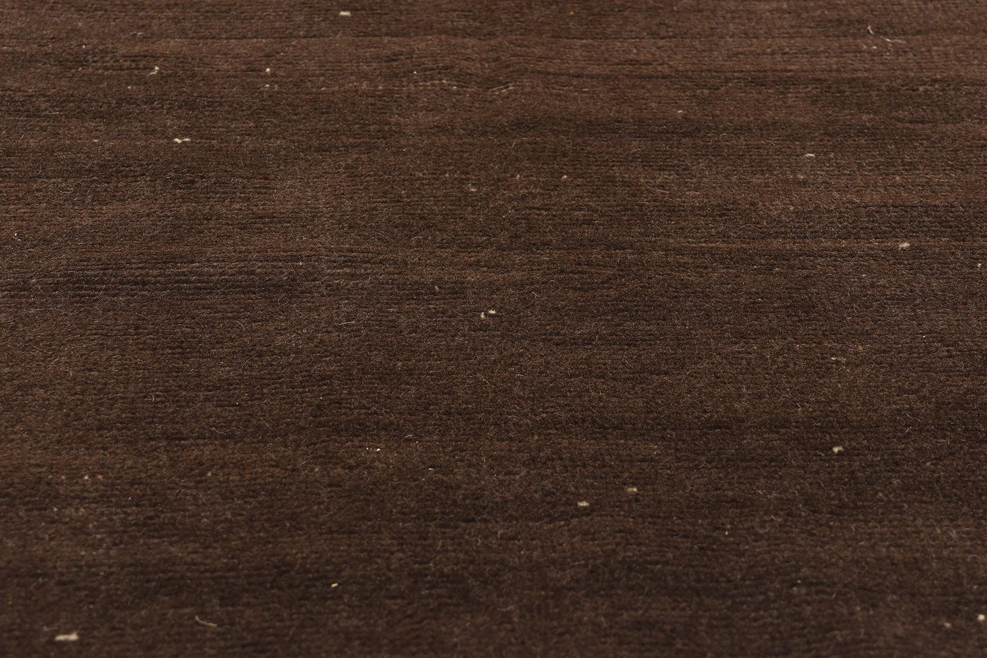 Noué à la main Tapis marocain turc vintage brun foncé en vente