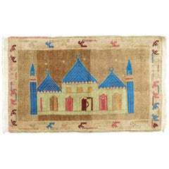 Vintage Turkish Mosque Pictorial Rug