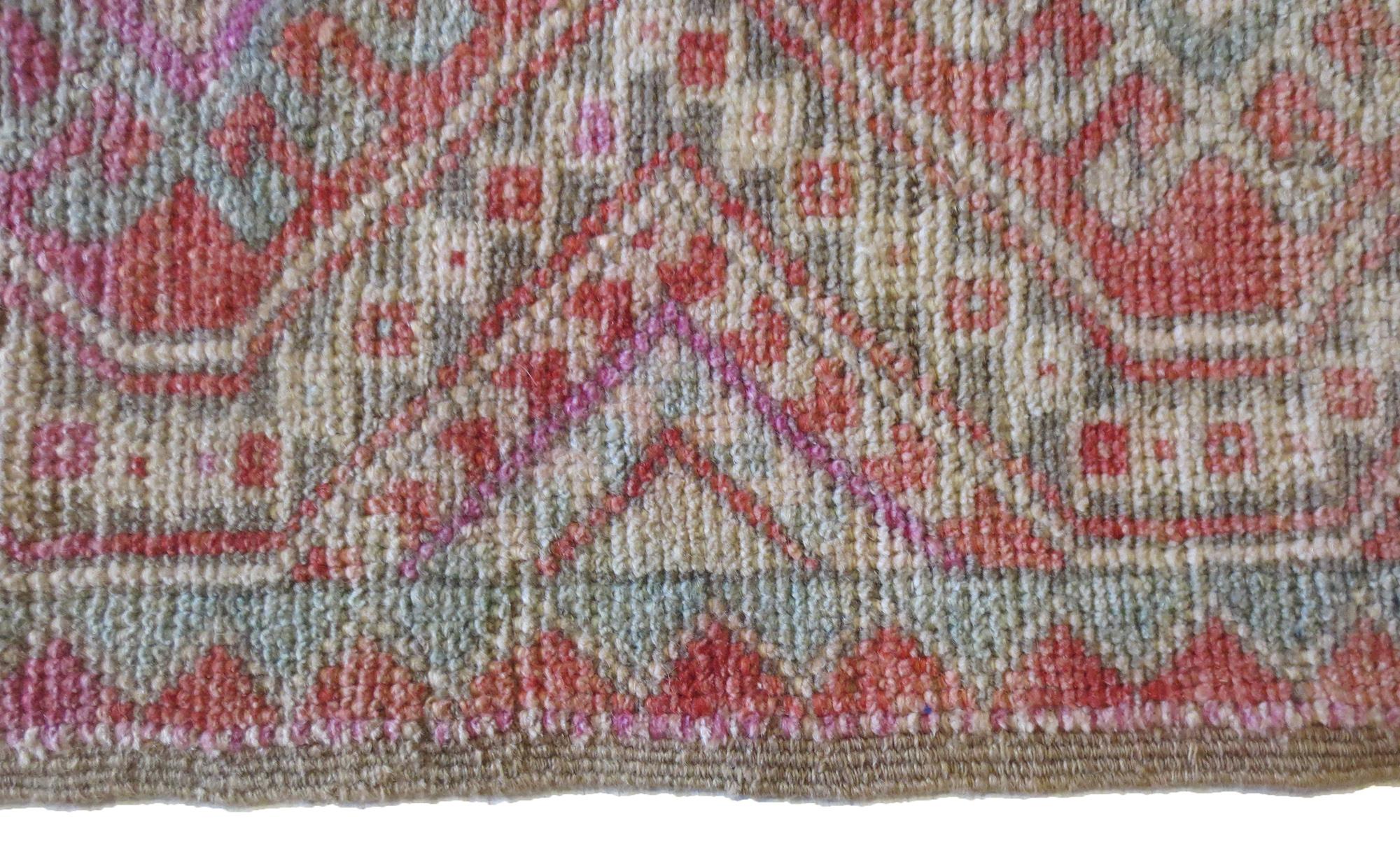 Hand-Woven Vintage Turkish Multi-Color Rug