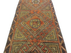 Vintage Turkish Multi-Color Runner