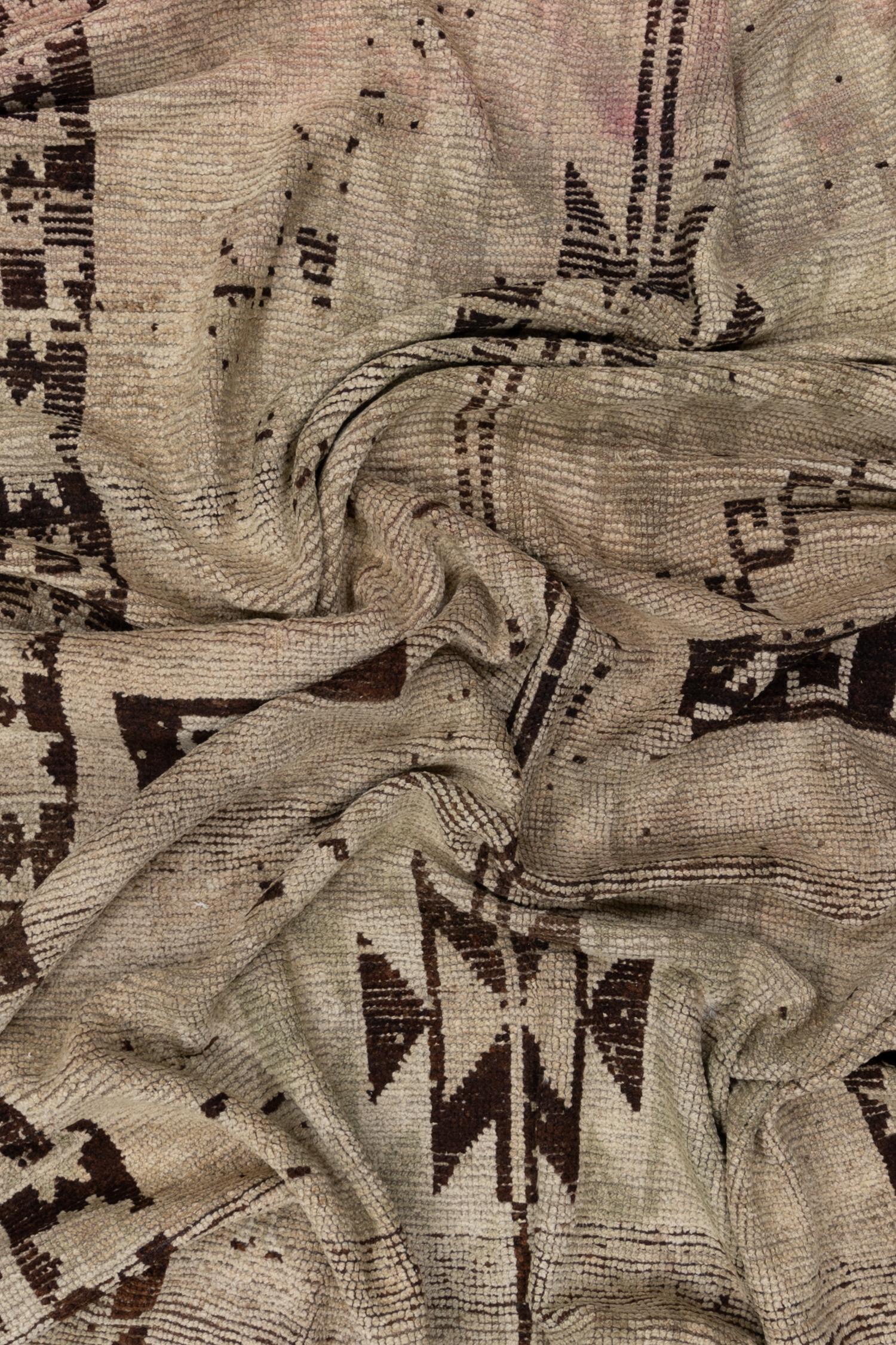 Other Vintage Turkish Neutral Kars Rug For Sale