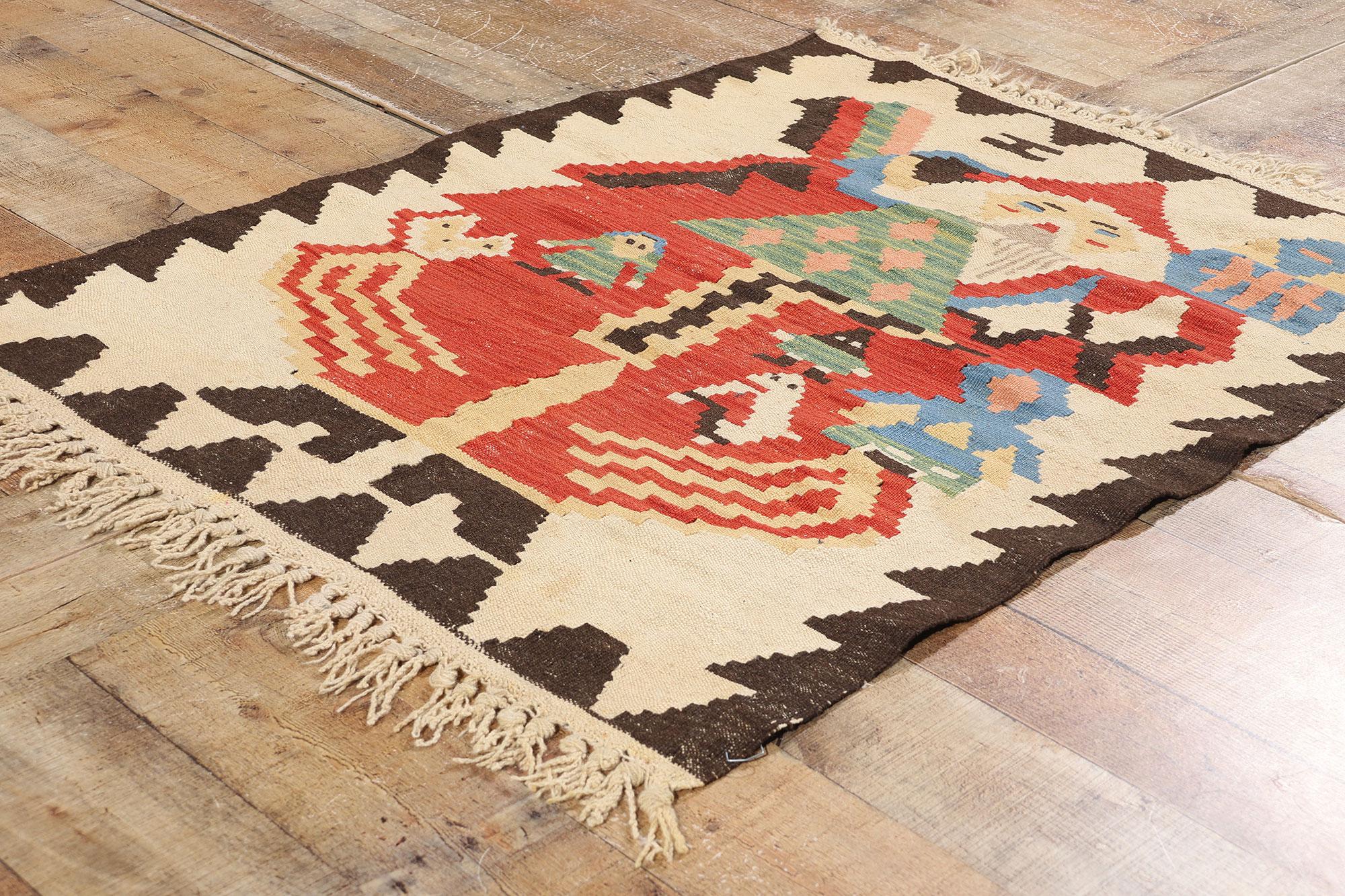 Tapis Kilim turc vintage Noel Baba en vente 5