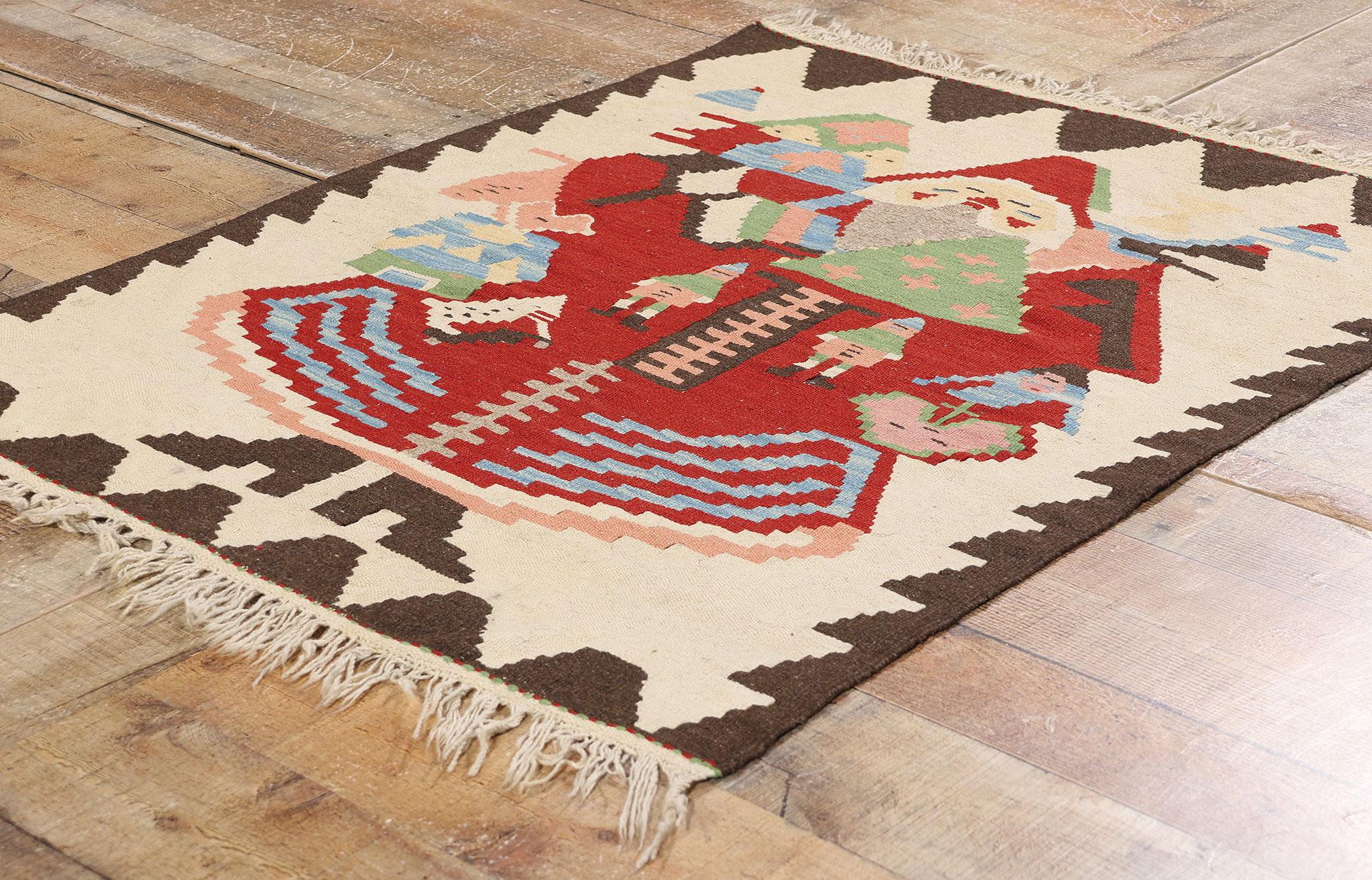Tapis Kilim turc vintage Noel Baba en vente 6