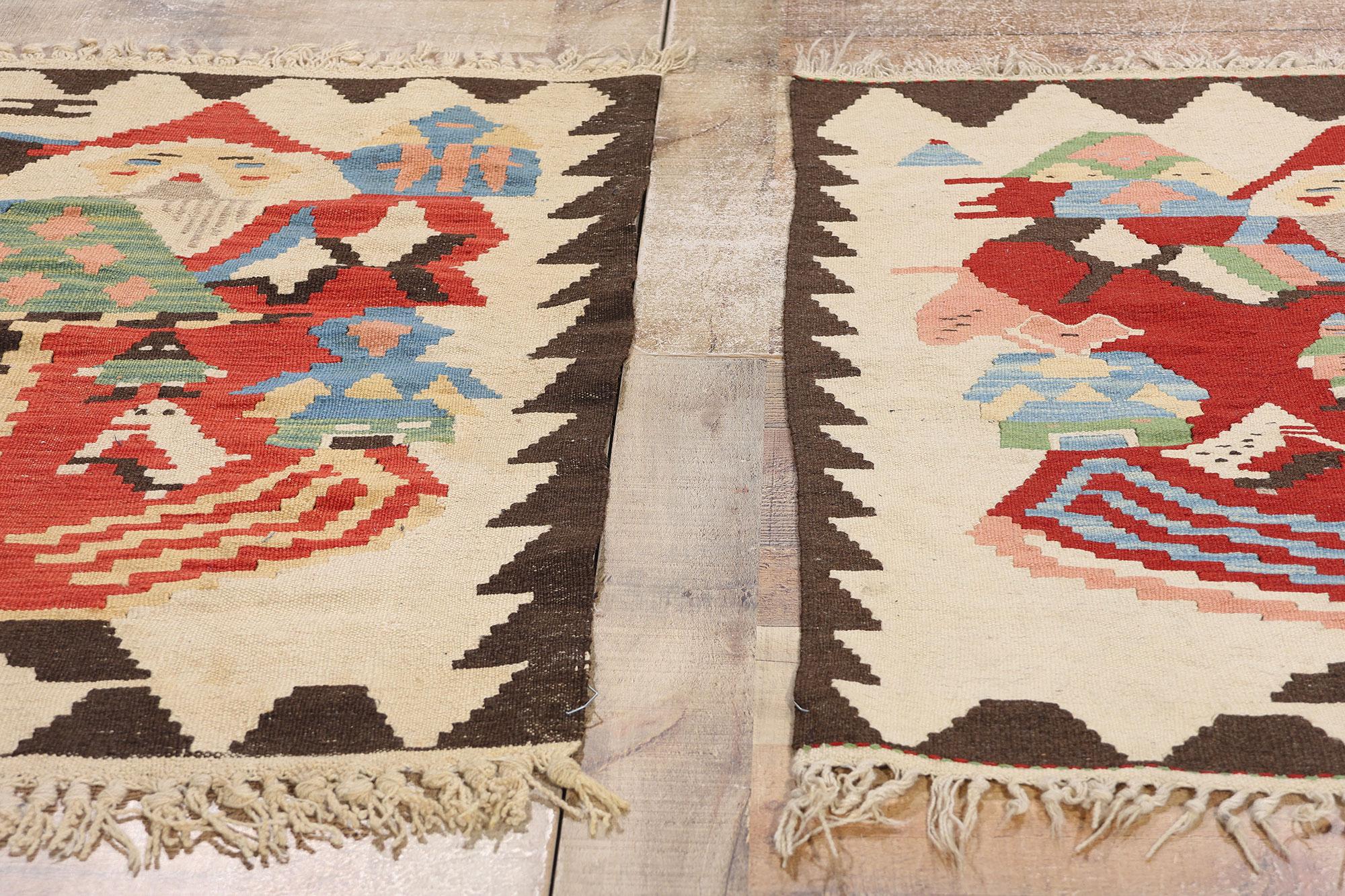 Tapis Kilim turc vintage Noel Baba en vente 7