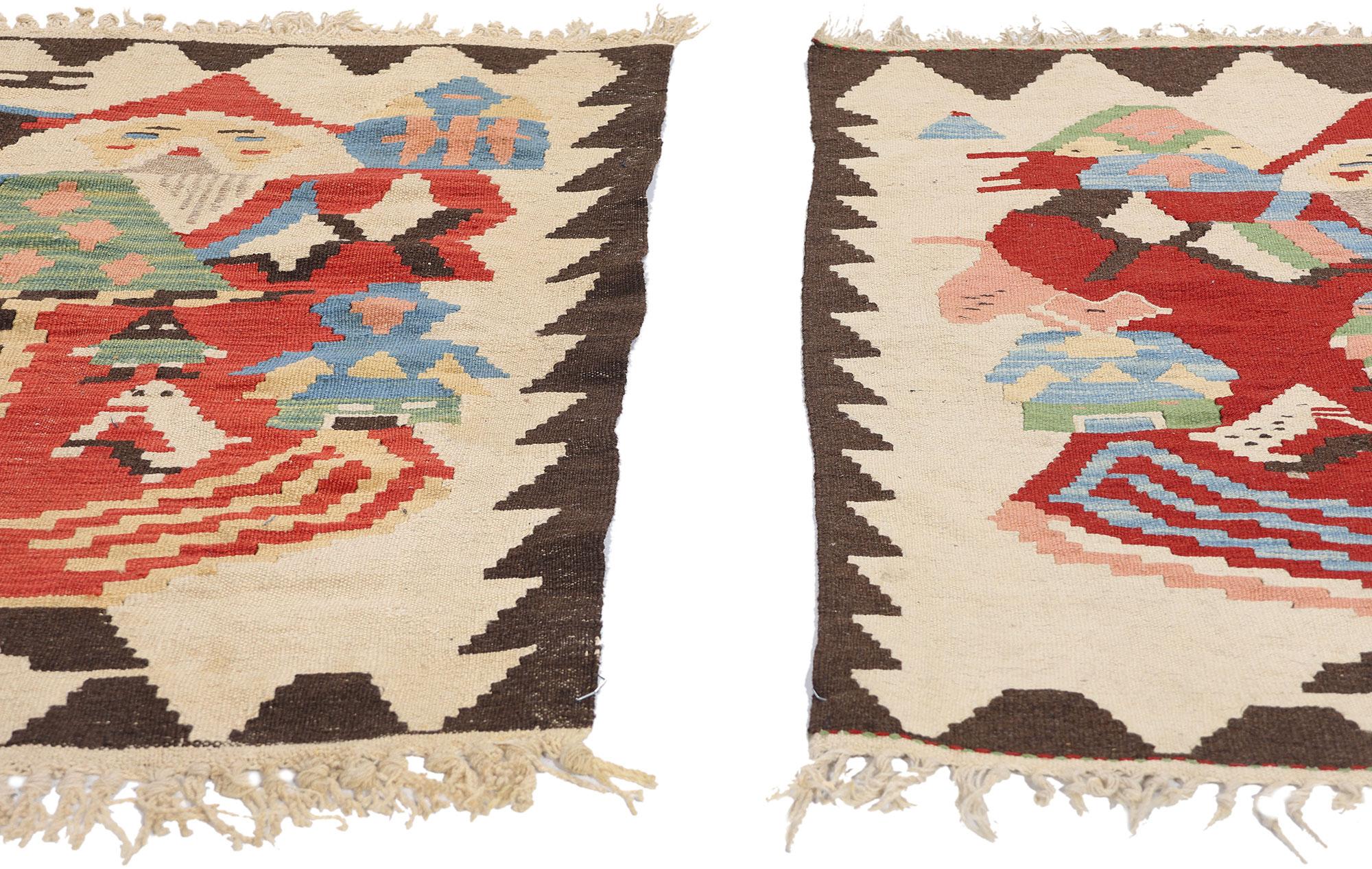 Tapis Kilim turc vintage Noel Baba en vente 8