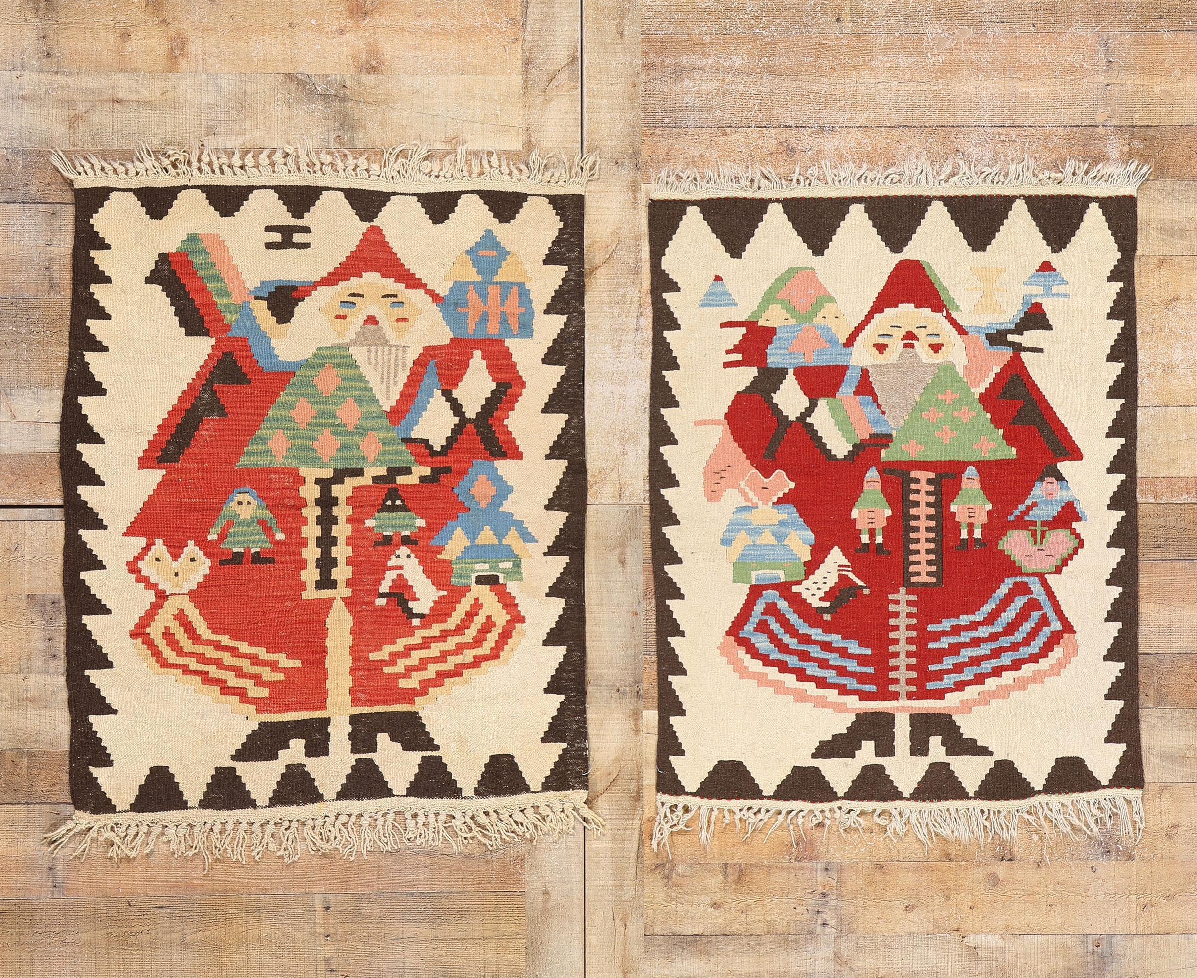 Tapis Kilim turc vintage Noel Baba en vente 9