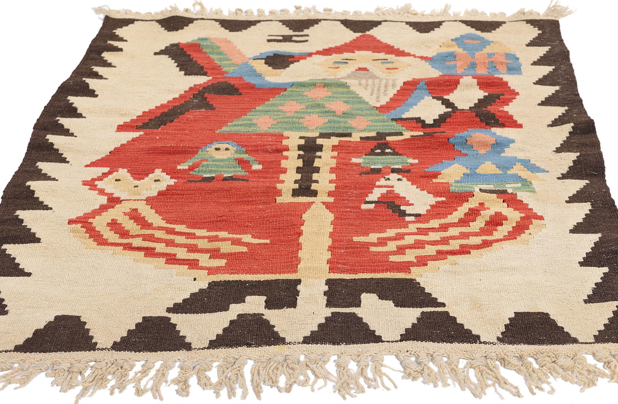 Tissé à la main Tapis Kilim turc vintage Noel Baba en vente