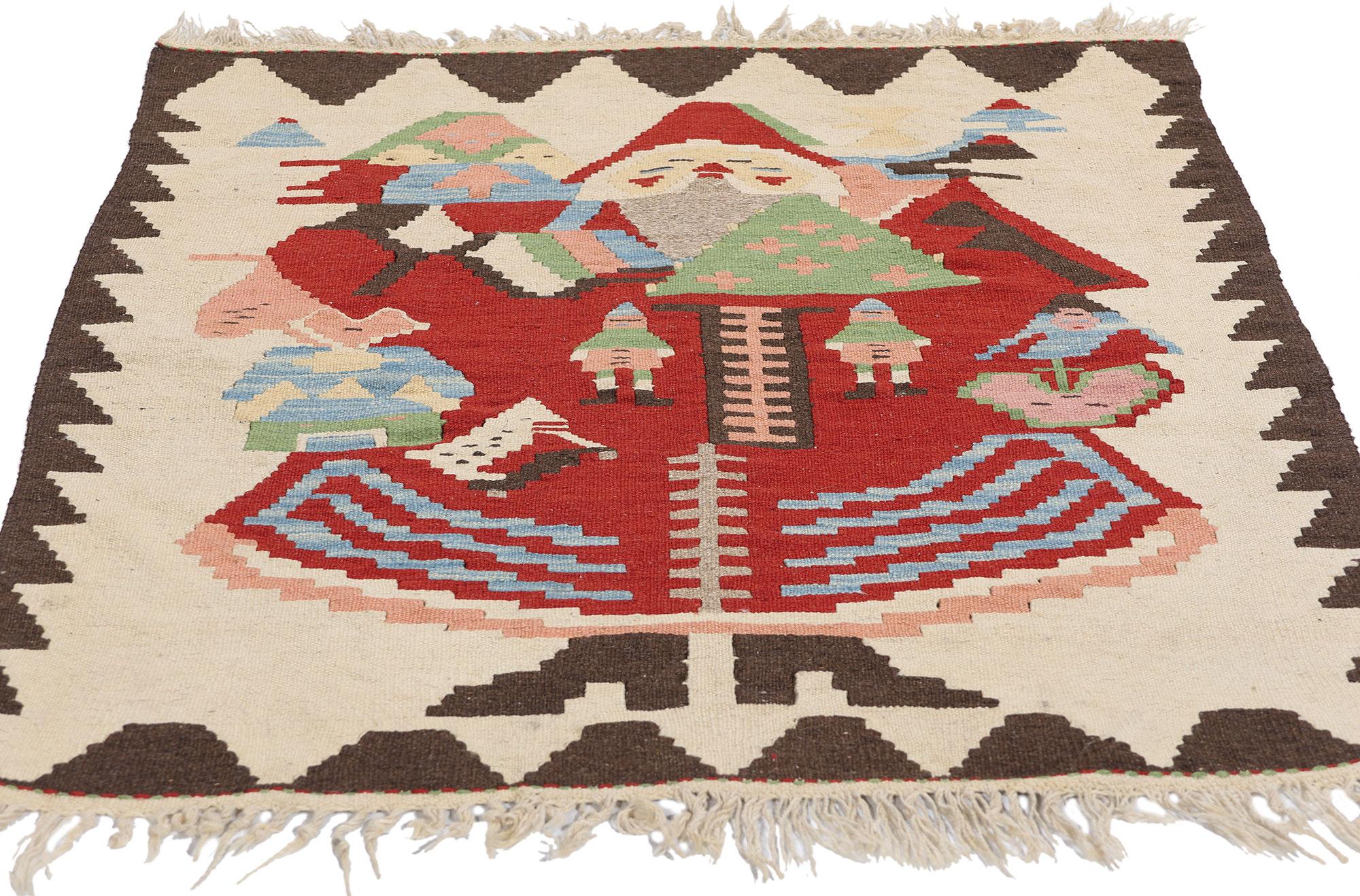 Tapis Kilim turc vintage Noel Baba Bon état - En vente à Dallas, TX