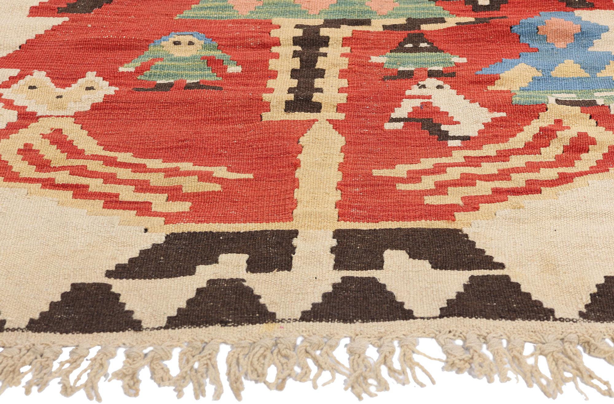 20ième siècle Tapis Kilim turc vintage Noel Baba en vente