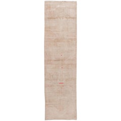 Antique Turkish Nude Handmade Distressed Wool Runner