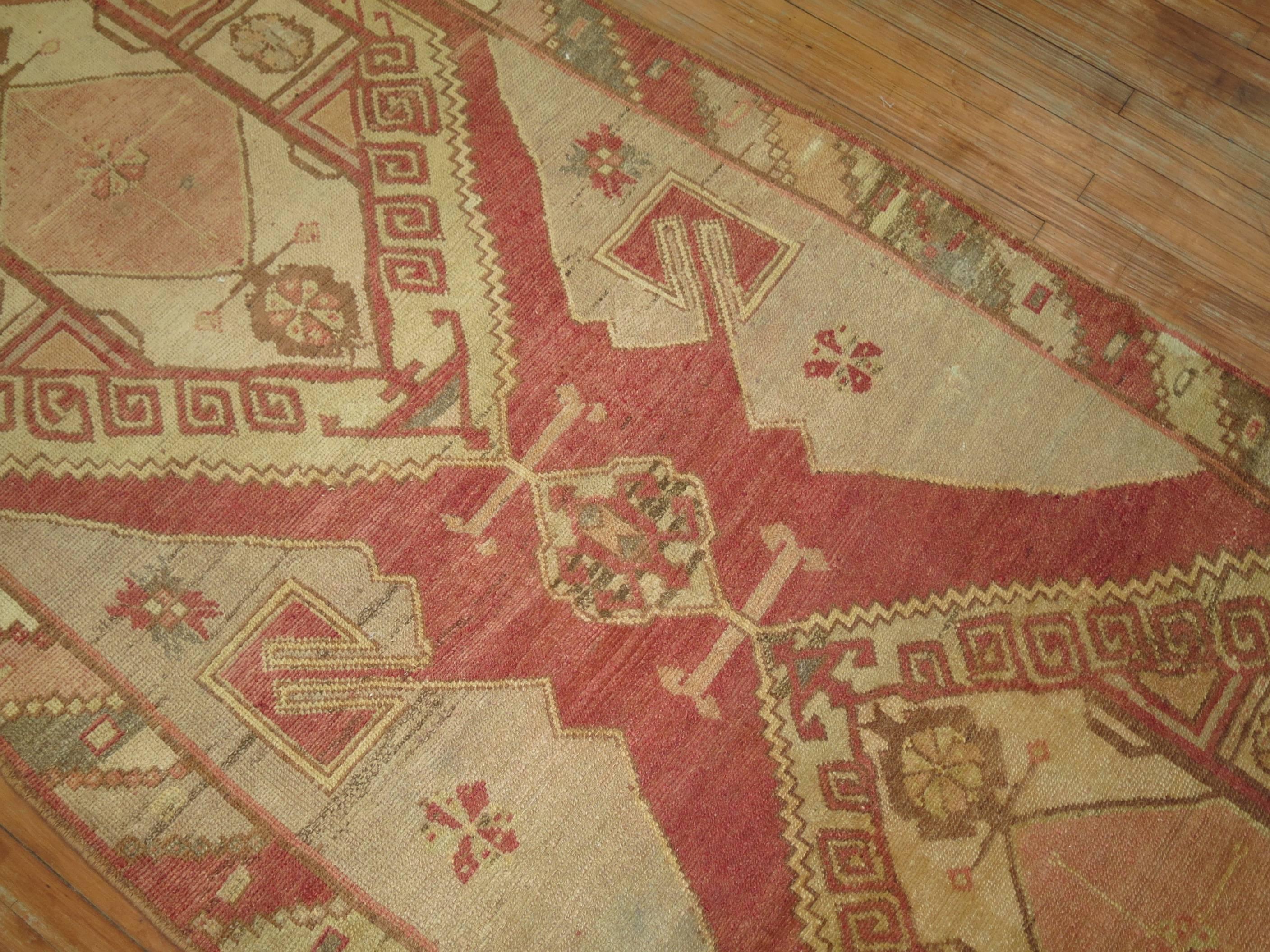 Vintage Turkish Odd Size Gallery Runner 2