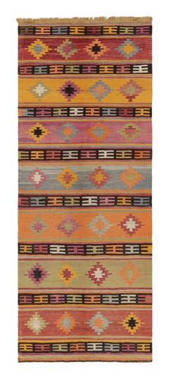 Used Turkish Orange and Purple Multi-Color Wool Kilim Rug by Rug & Kilim