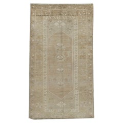 Vintage Turkish Orange Brown Hand Knotted Wool Oushak Area Rug 3'3 x 5'1