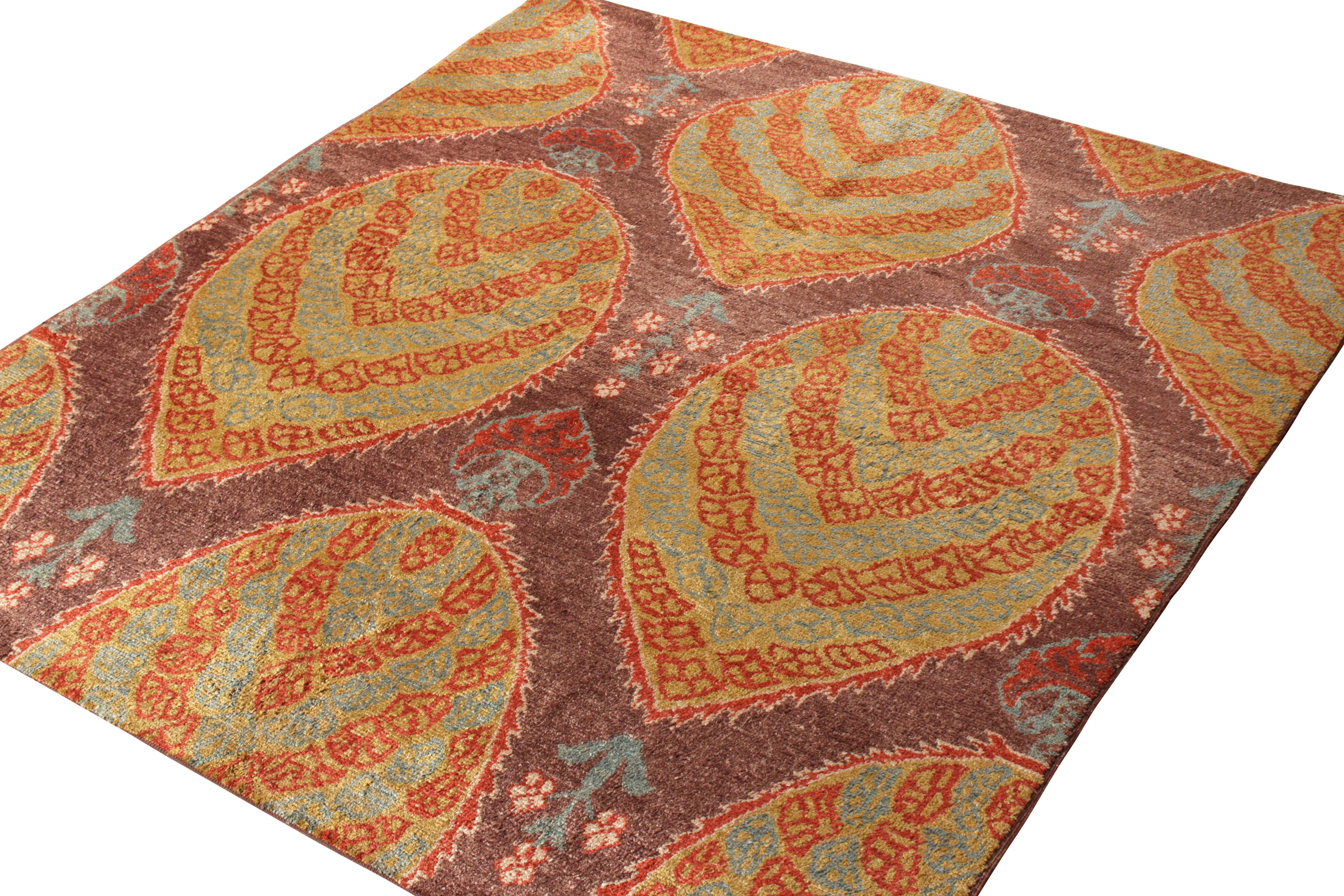 Türkischer osmanischer Teppich im Vintage-Stil mit lila, rotem, goldenem Blumenmuster von Teppich & Kelim (Sonstiges) im Angebot