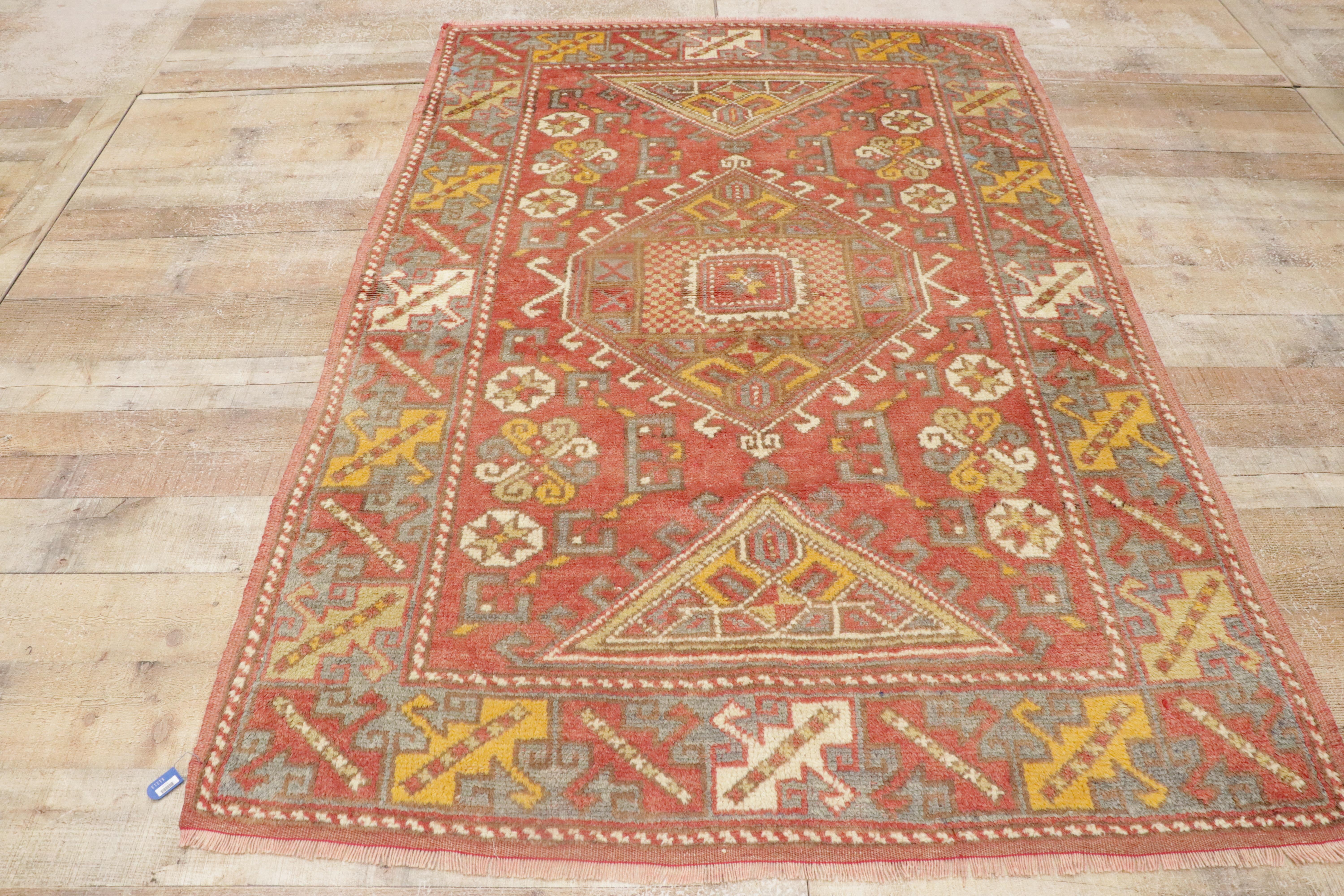 Türkischer Oushak-Akzent-Teppich, Eingangs- oder Foyer-Teppich im Angebot 5