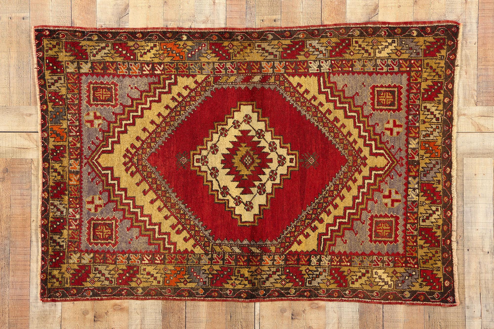 Vintage Turkish Oushak Rug For Sale 3