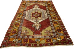 Vintage Turkish Oushak Accent Rug, Entry or Foyer Rug