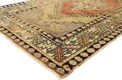 Vintage Turkish Oushak Accent Rug, Entry or Foyer Rug