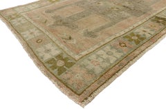 Vintage Turkish Oushak Accent Rug, Entry or Foyer Rug