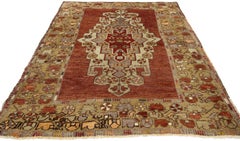 Vintage Turkish Oushak Accent Rug, Entry or Foyer Rug