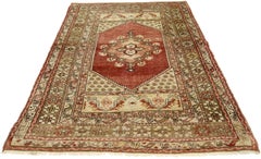 Vintage Turkish Oushak Accent Rug, Entry or Foyer Rug