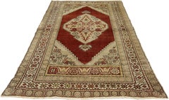 Vintage Turkish Oushak Accent Rug, Entry or Foyer Rug