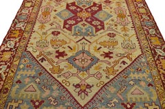 Vintage Turkish Oushak Accent Rug, Entry or Foyer Rug