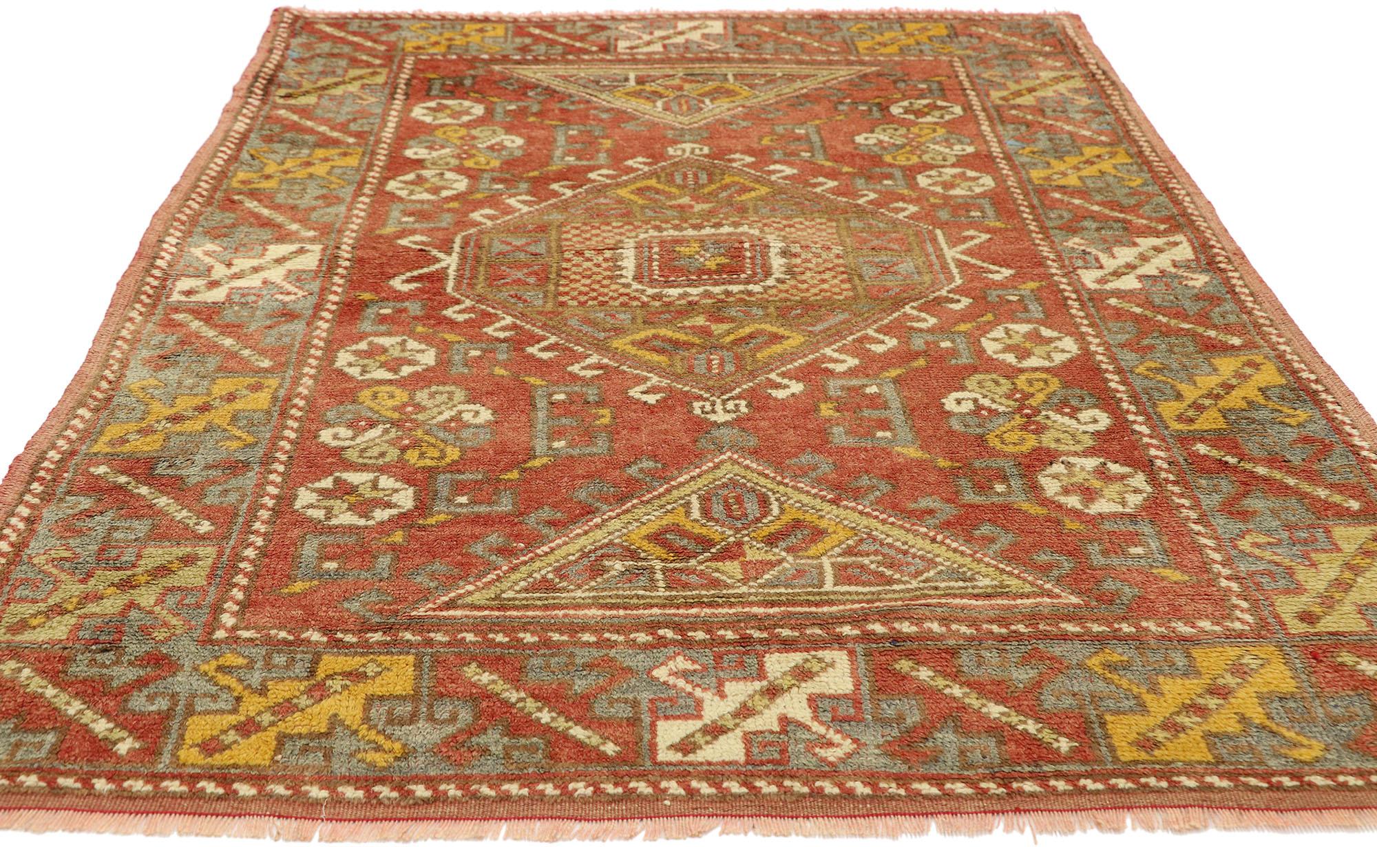 Türkischer Oushak-Akzent-Teppich, Eingangs- oder Foyer-Teppich (Spanisch Kolonial) im Angebot