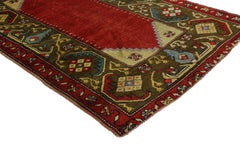 Vintage Turkish Oushak Accent Rug, Entry or Foyer Rug