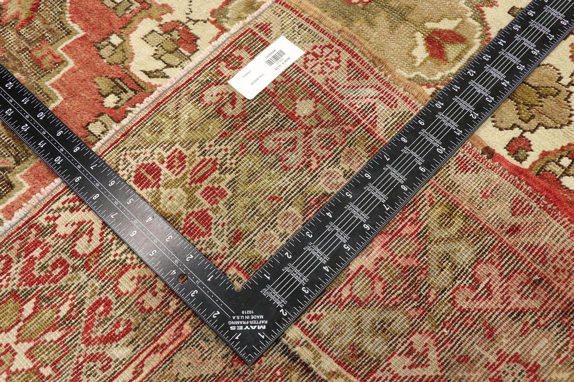 Türkischer Oushak-Akzent-Teppich, Eingangs- oder Foyer-Teppich (20. Jahrhundert) im Angebot
