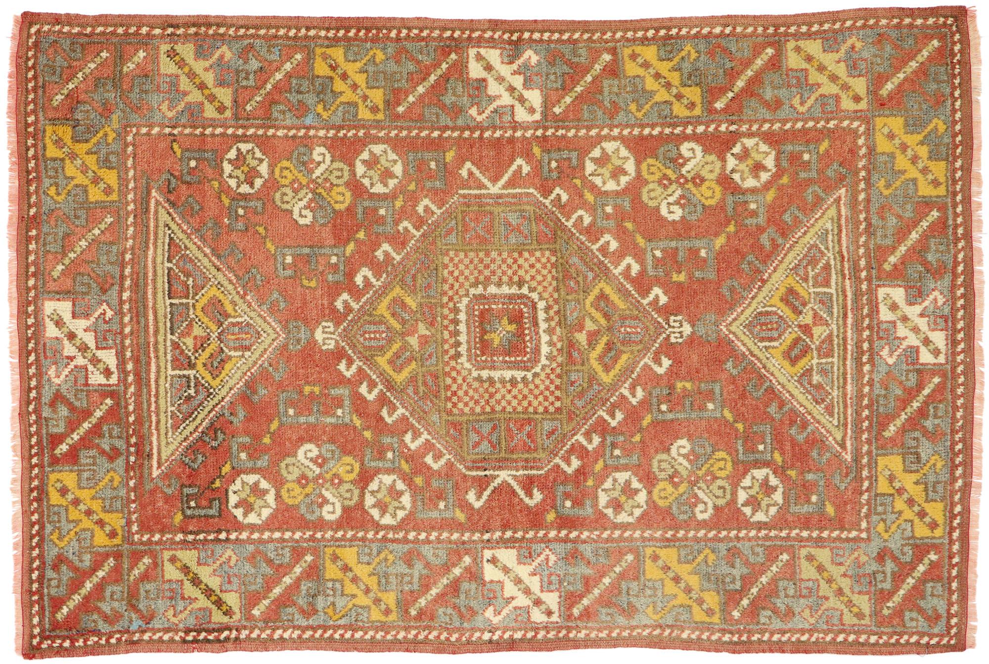 Türkischer Oushak-Akzent-Teppich, Eingangs- oder Foyer-Teppich im Angebot 2