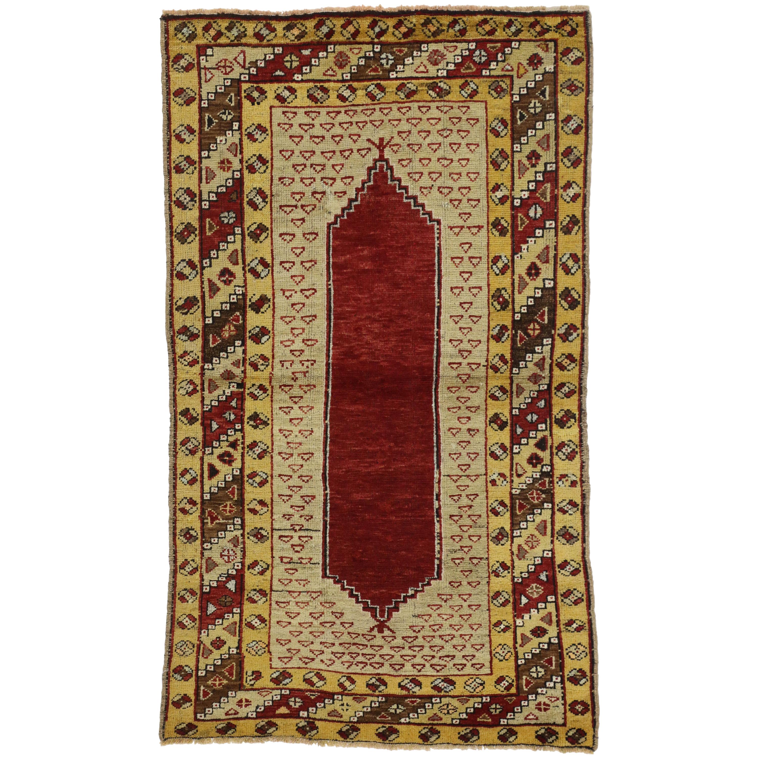 Alfombra turca Oushak de 1940 de estilo jacobino