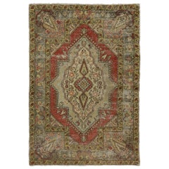 Distressed Vintage Turkish Oushak Rug with Modern Rustic Style